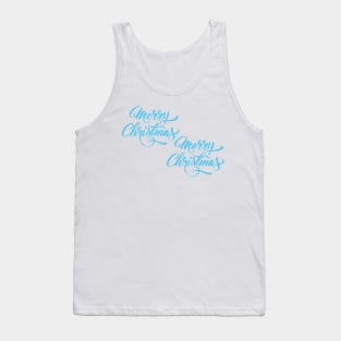 Merry Christmas Snowflakes Typography Tank Top